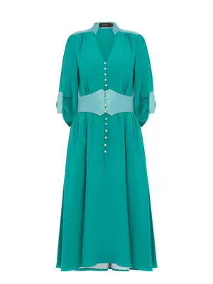 AZALEA | 3-Way Tea Dress | Emerald | Colour: Green | Size: UK 6 (US 0)