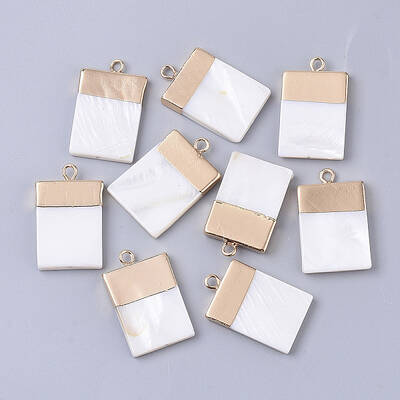 Electroplate Freshwater Shell Pendants