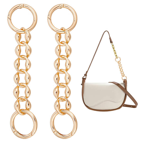 2Pcs Alloy Oval Link Purse Strap Extenders