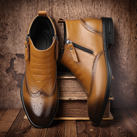 Men’s Business Boots | Alligator Print, Brogue Design, Zipper Closure  Fathersdaygift Footwear Walking Shoes