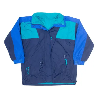 HUNT CLUB Rain Jacket Blue Nylon Womens L