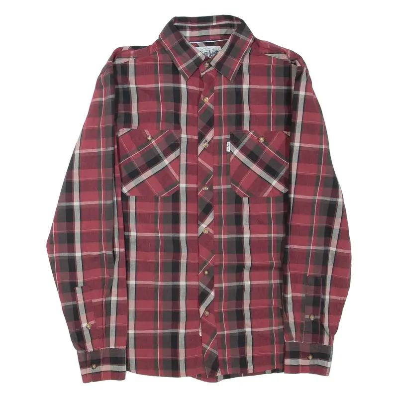 LEVI'S Mens Shirt Red Check Long Sleeve S
