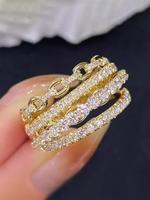 Women's Elegant Rhinestone & Hollow Out Decorated Multi-layered Ring, Exquisite Trendy Ring, Fashionable Jewelry for Women As...