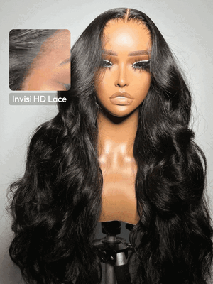 UNice HD Real Scalp™ Wig 13x4 Invisible Lace Frontal Body Wave Black Wig Super Melt
