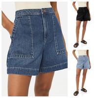 Ebifin Women's Casual Jean Shorts High Waisted Denim Shorts Wide Leg Summer Shorts with Pockets