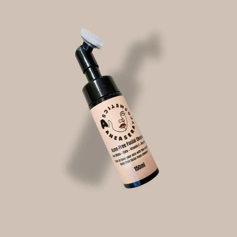 Acne-Free Facial Cleanser 250g - Seamoss White Willow Aloe Vera Vitamin E for Sensitive Skin Brightening & Redness Relief