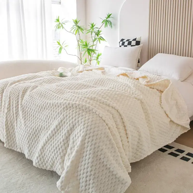 Solid Color Plush Blanket, 260gsm Soft Comfortable Throw Blanket, Cool Bedroom Bed Blanket, Bedding Supplies for Home Office ...