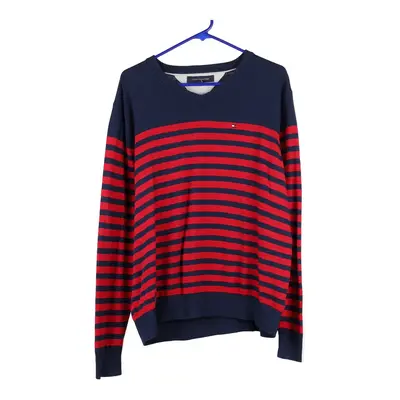 Tommy Hilfiger Striped Jumper - Medium Blue Cotton