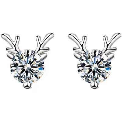 Anti-Tarnish 925 Sterling Silver with Moissanite Rhinestone Stud Earrings