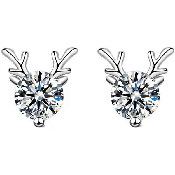 Anti-Tarnish 925 Sterling Silver with Moissanite Rhinestone Stud Earrings
