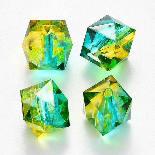 Two Tone Transparent Spray Painted Acrylic Beads