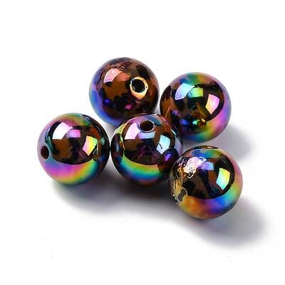 UV Plating & Printed Opaque Acrylic Beads