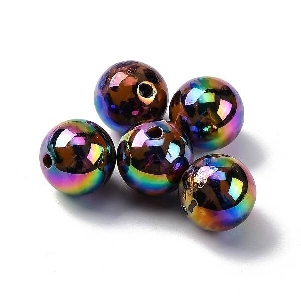 UV Plating & Printed Opaque Acrylic Beads