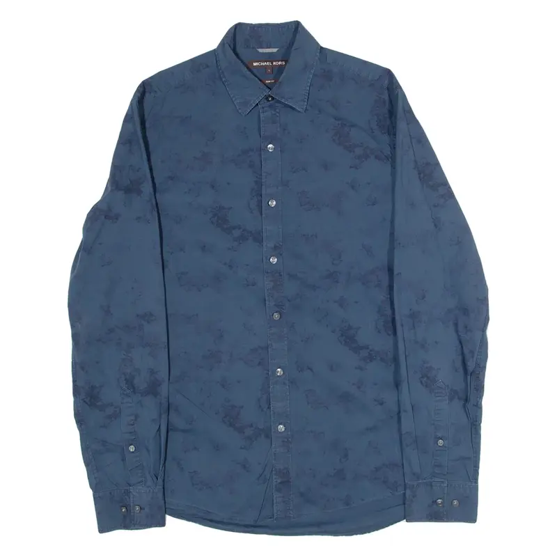 MICHAEL KORS Slim Fit Mens Shirt Blue Long Sleeve S