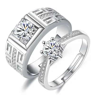 14K White Gold Round Cut Lab Created Diamond Custom Rings 3EX IGI Certified