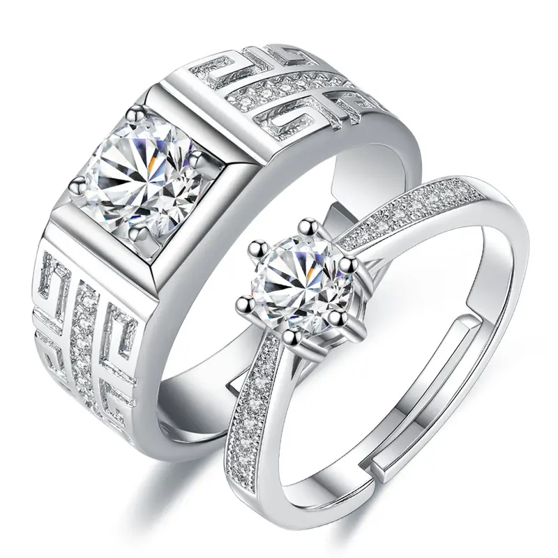 14K White Gold Round Cut Lab Created Diamond Custom Rings 3EX IGI Certified