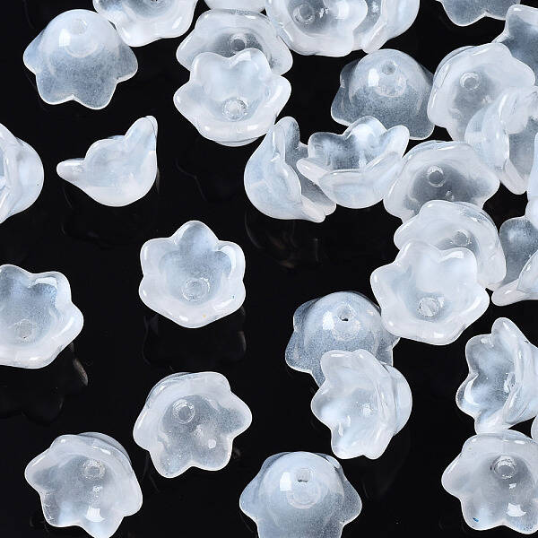 Transparent Spray Painted Glass Beads