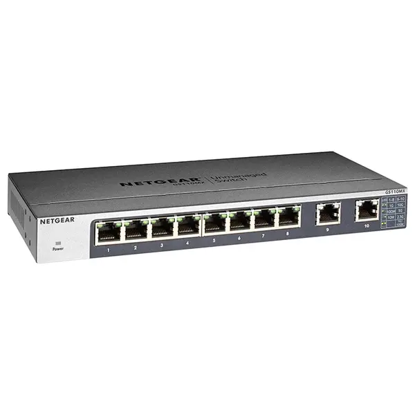 Netgear GS110MX-100UKS | GS110MX 8 x RJ-45 Ports 10/100/1000Base-T + 2 x Multi-Gigabit Ports Layer 3 Managed Gigabit Ethernet...