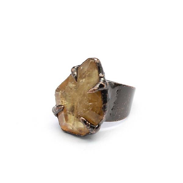 Nuggets Natural Citrine Cuff Rings