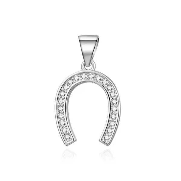 Agato Beautiful Silver Horseshoe Lucky Charm Pendant AGH769