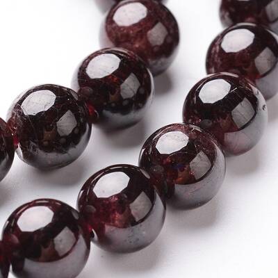 Round Natural Garnet Beads Strands