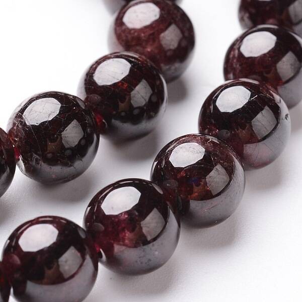 Round Natural Garnet Beads Strands