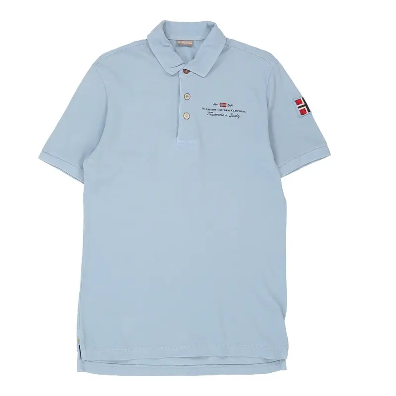 Napapijri Polo Shirt - Small Blue Cotton