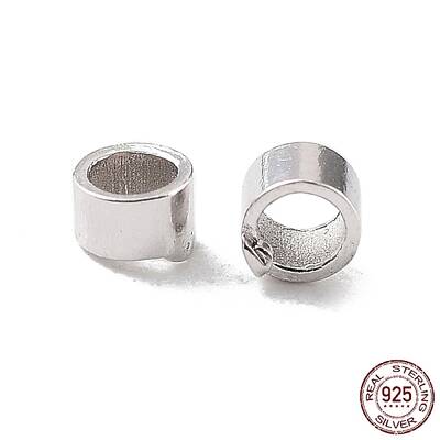 Anti-Tarnish Rhodium Plated 925 Sterling Silver Spacer Tube Beads