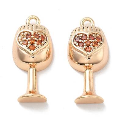 Brass Micro Pave Cubic Zirconia Pendants