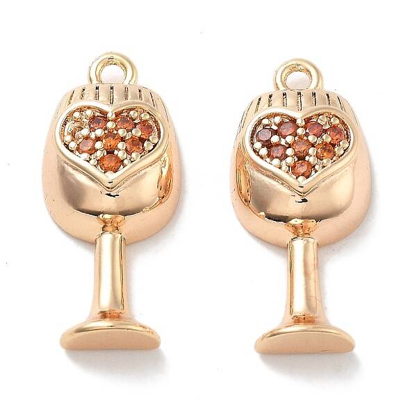 Brass Micro Pave Cubic Zirconia Pendants
