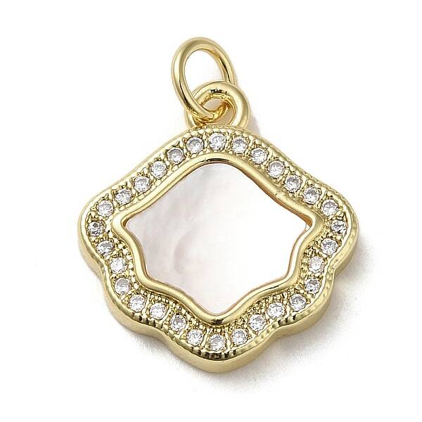 Brass Micro Pave Cubic Zirconia Pendants