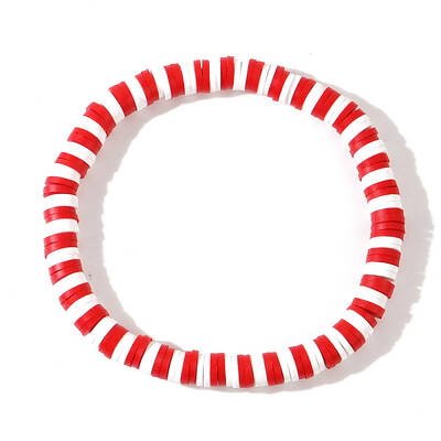 Christmas Polymer Clay Heishi Beaded Stretch Bracelets