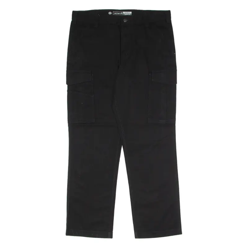 CARHARTT Cargo Workwear Mens Canvas Trousers Black Relaxed Straight W36 L30