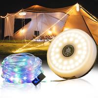 Camping string lights, 4 in 1 outdoor camping lights, 8 lighting modes (32.8 feet), waterproof, Type-C fast charging, portabl...