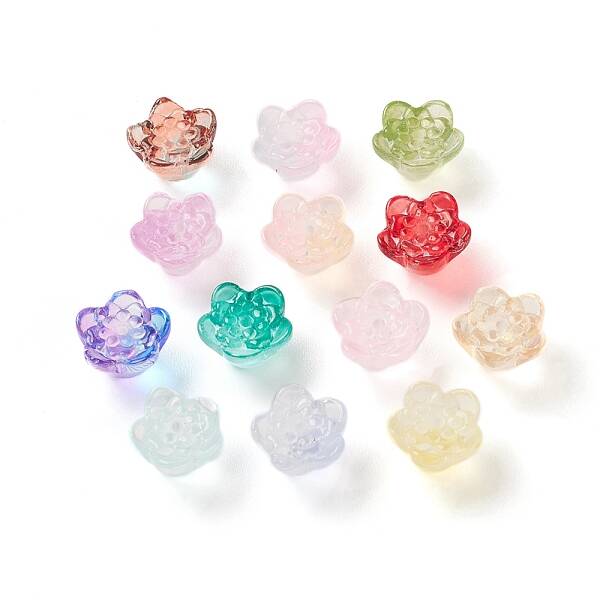 Spray Painted Transparent Glass Beads
