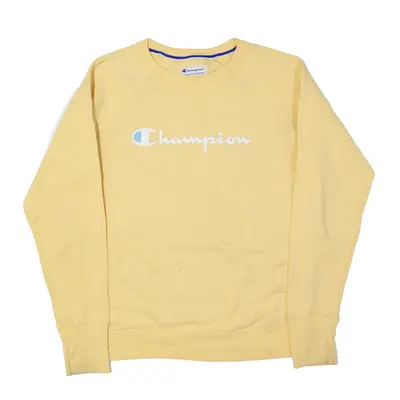 CHAMPION Sweatshirt Yellow Crew Neck Mens M