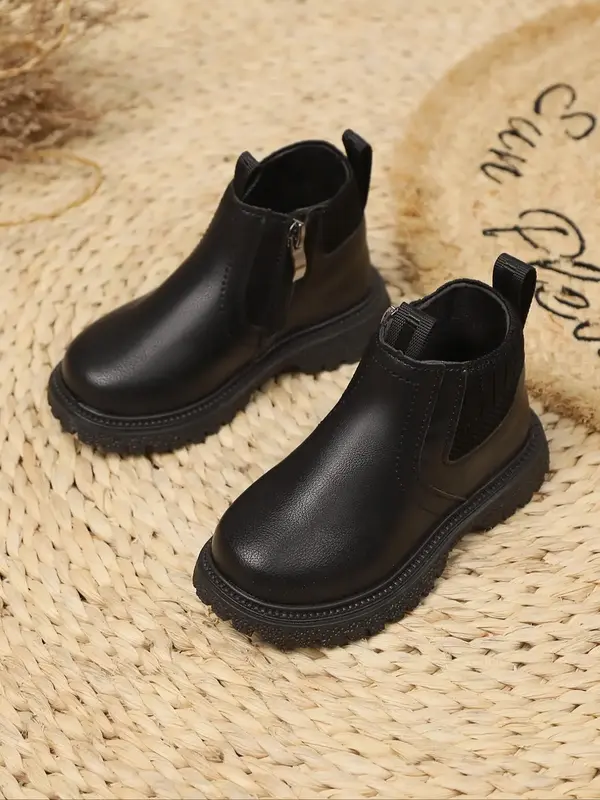 Fashionable Zipper Design Boots, Casual Comfortable Boots for Daily Wear, Trendy All-match Boots for Girls