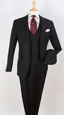 Apollo King Men's 100% Wool 3pc Suit Flat Front Pants   Shop Now!