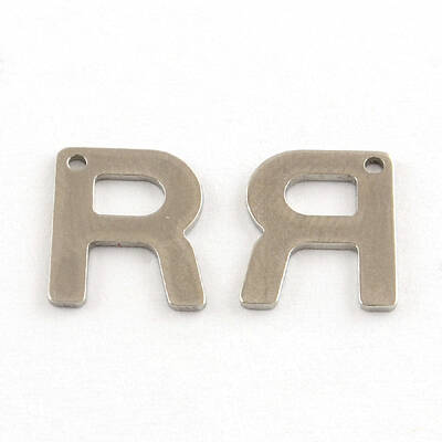 Tarnish Resistant 201 Stainless Steel Letter Charms