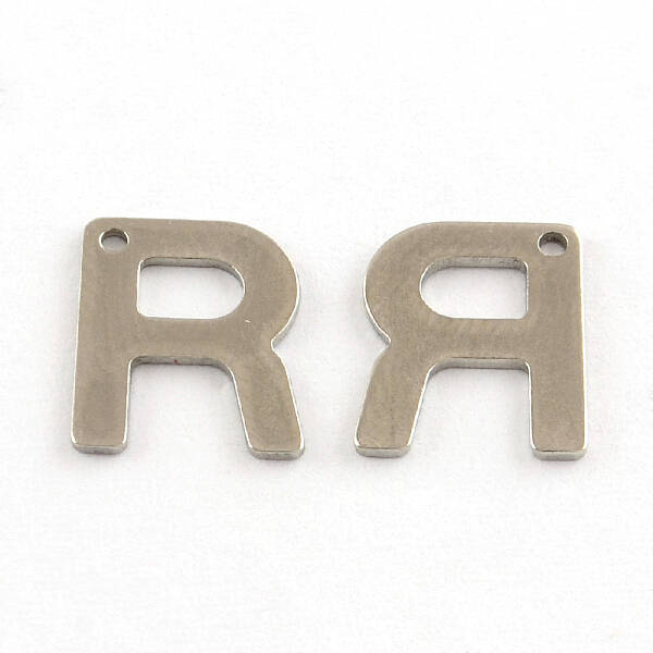 Tarnish Resistant 201 Stainless Steel Letter Charms
