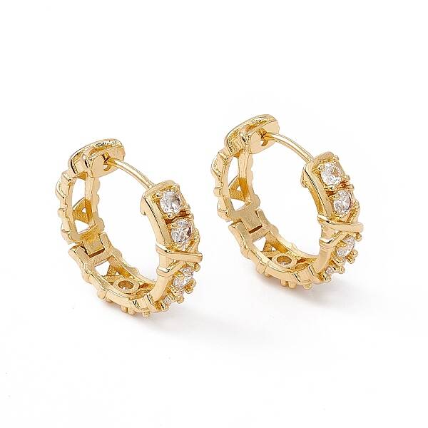 Cubic Zirconia Hinged Hoop Earrings