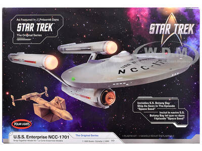 Skill 2 Model Kit U.S.S. Enterprise NCC-1701 Spaceship Star Trek (1966) TV Series 1/1000 Scale Model by Polar Lights