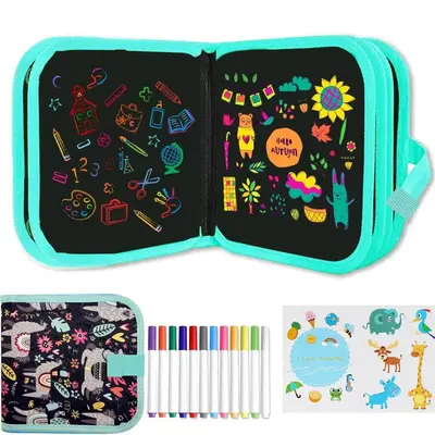 2024 Children's Erasable Book Graffiti Set, 1 Count Waterproof Magic Painting Book With Watercolor Pen, Creative Road Trip Ca...