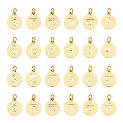24Pcs 6 Styles 304 Stainless Steel Charms