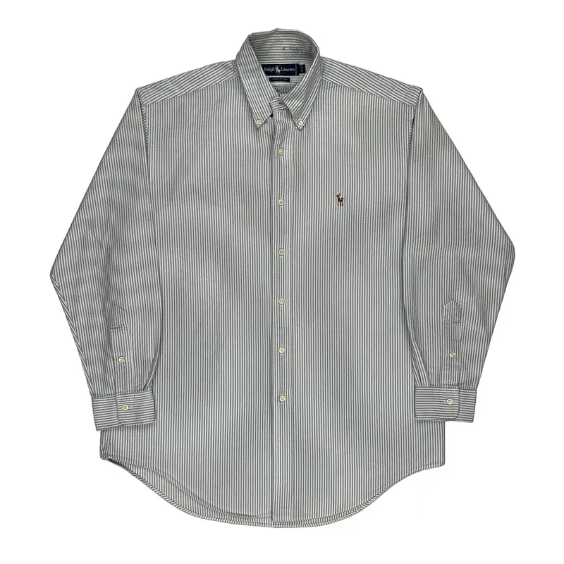 Ralph Lauren Striped Shirt - Medium White Cotton | Size: medium