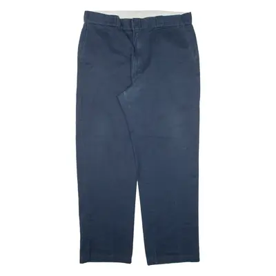 DICKIES Workwear Mens Trousers Blue Regular Straight W38 L32