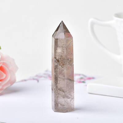 Point Tower Natural Smoky Quartz Home Display Decoration