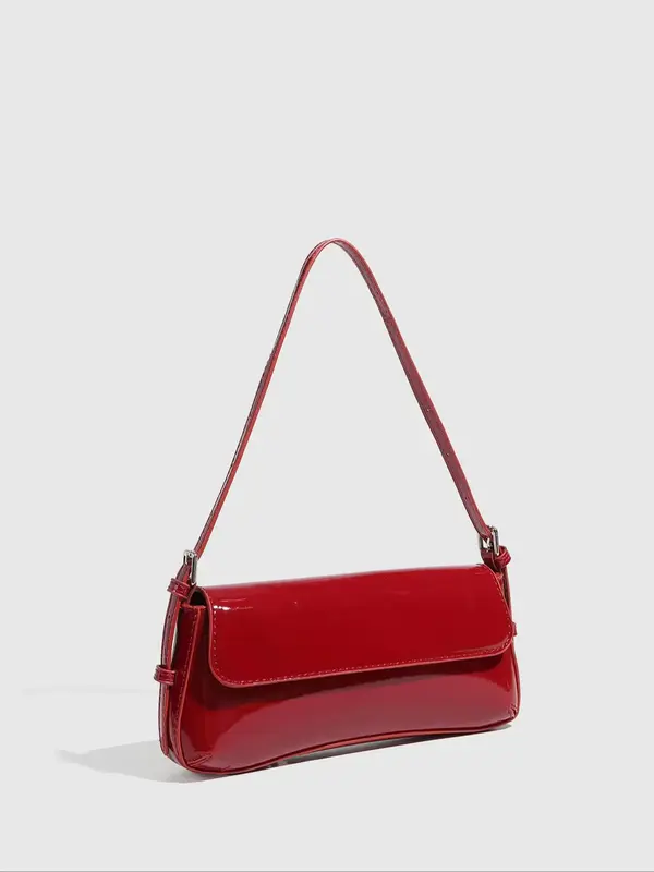 Women's Solid Color Pu Leather Work Shoulder Bag, Fashionable Shoulder Bag for Daily Used, Casual Trendy Versatile High-quali...