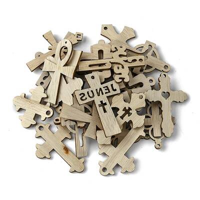 100Pcs Wood Pendants