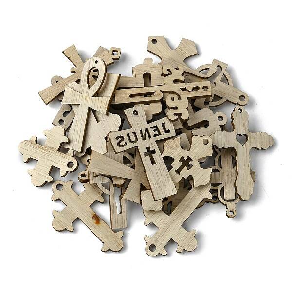 100Pcs Wood Pendants